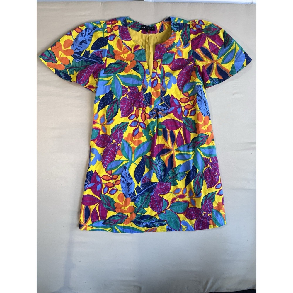 Womens S Tropical Floral Colorful Bold Retro Oversized Dress Botanical